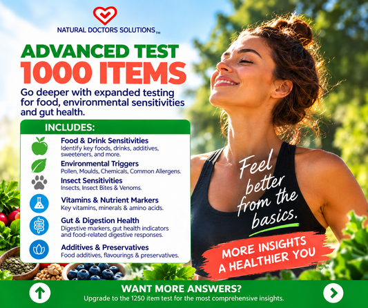 NDS Advanced 1000-item food sensitivity test kit, digital testing kit product image